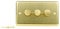 Volex Crabtree Gold 3 Gang Metal Dimmer Angled Light Switches Socket Toggles (Angled Brushed Brass (Gold))