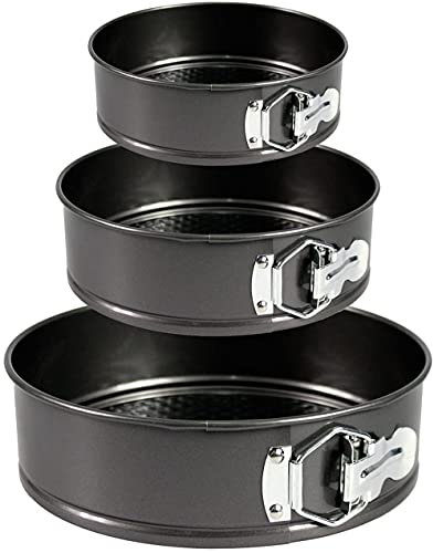 Vet Italy Vetrineinrete® Tortiera apribile con cerniera 3 teglie 24 26 28 cm da forno per torte dolci rotonde X50