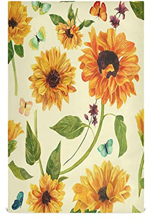 JUMBEAR Paño de cocina vintage con girasol, mariposa, suave, absorbente, reutilizable, toalla de mano, paños de cocina y toallas de decoración de mesa, 71 x 45 cm, 4 unidades