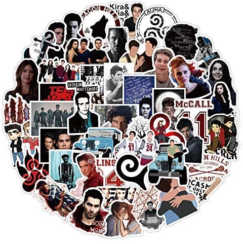 LYunMu TV Show Teen Wolf Stickers,American TV Series Sticekrs,Laptop Sticker Waterproof Stickers Luggage Skateboard Water Bottle Stickers Decal,Cool Teens Adults Decorations(Teen Wolf)