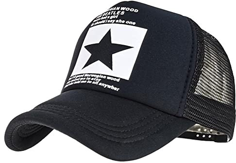 Yutdeng Cappello Uomo Donna con Stampa Pentagramma Cappellino Uomo A Rete con Visiera Berretto da Baseball di Hip Hop per Sport All'aperto Taglia Unica, Nero