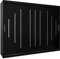 Kryspol Schwebetürenschrank York 250 cm Kleiderschrank mit Kleiderstange und Einlegeboden Schlafzimmer- Wohnzimmerschrank Schiebetüren Modern Design (Schwarz)