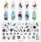 RUNRAYAY Flower Nail Art Stamping Plates, Rose Butterfly Birds Fashion Print Manicure Templates Image Plate for Women and Girls DIY Printing Tools