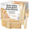 Wisefood Ensemble de couverts jetables de 16,5 cm en bois de bouleau, 100 fourchettes, 100 couteaux, 100 cuillères en bois