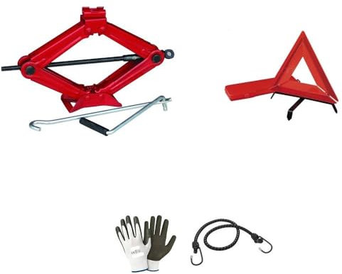 KOMPATIBLE Con Ford Mondeo Station 2-TONNEN-SCHERENWAGENHEBER + NOT-DREIECK MIT HÜLLE KOMPAKTER WAGENHEBER ZUM Heben VON RÄDERN, AUTOREIFEN UNIVERSAL ZUGELASSEN