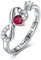 CRYSLOVE Unendlichkeit Ringe Für Frauen 925 Sterling Silber Infinity Geburtsstein Verstellbar Promise Verlobungsring Herz Zirkonia Trauringe Damenring,Damen Schmuck