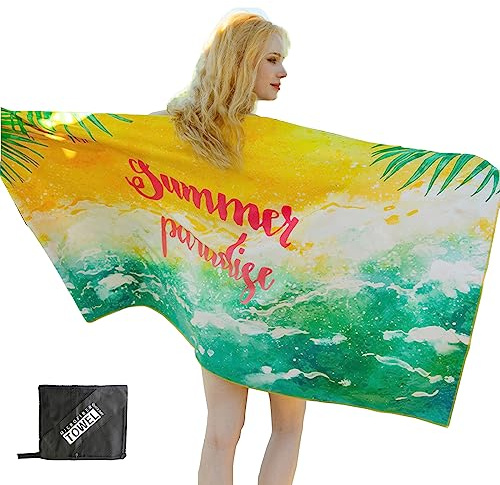 SEDEX Asciugamano da spiaggia in microfibra, 80x160 cm, grande telo da bagno per adulti senza sabbia, leggero telo da spiaggia, surf, campeggio, jumbo telo da bagno, accessori per piscina