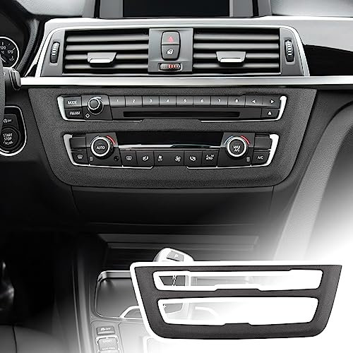 FDAIUN Auto Armaturenbrett CD Panel Abdeckung Performance Wildleder Aufkleber für BMW 3er F30 F31 F34 3GT F32 F33 F36 2013 2014 2015 2016 2017 2018 2019 Dekoration Zubehör Schwarz
