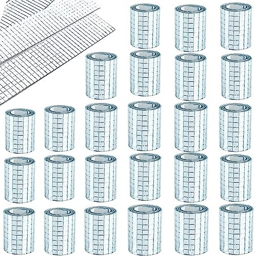WDragon 2400pcs Real Glass Silver Mirrors Mosaic Tiles Sticker for Craft Square Glass Tiles Self Adhesive,5mm by 5mm (Silver, 12300PCS)