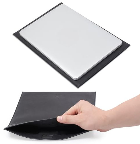 DONBOLSO Laptophülle - Ledertasche für Laptop mit Laptopfach - MacBook-Tasche - Technikfreundlich und leicht zu tragen - Laptoptasche 13 Zoll - Schwarz Laptop-Sleeve