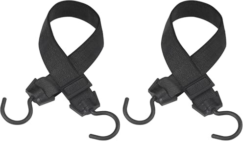 Master Lock 3245EURDAT Cinghia Elastica con Ganci Cavo Gancio Rotante 180° Adatto per Giardinaggio, Trasporto, Trasloco, Campeggio, Nero, 120 cm (Confezione da 2)