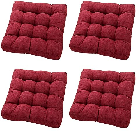 ALXOY 4er Set Sitzkissen 53x53 cm,Outdoor & Indoor Kissen,Sitzkissen für Esszimmerstühle,Bequeme Sitzkissen für Gartenstuhl,Stuhlpolster für Garten,Büro,Zuhause