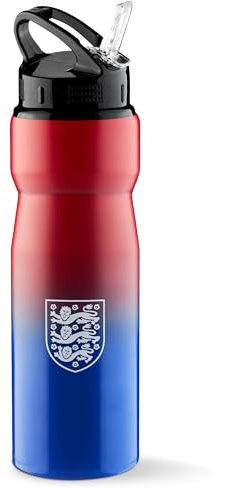 England FA Water Bottle with Straw - Metal Water Bottle for Football Fans Sports Work School Gym Football Gifts for Him