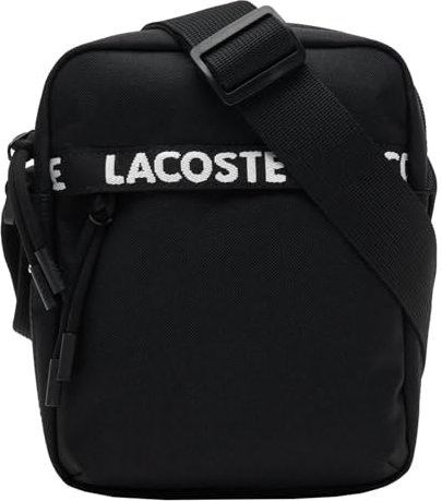 Lacoste Herren Allzwecktasche Umhängetasche Schultertasche Vertical Camera Bag, Farbe:Schwarz, Artikel:-N37 tape noir