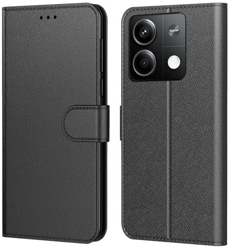 Tenphone Coque pour Xiaomi Redmi Note 13 5G (Pas pour 4G),Etui Protection Housse Premium en Cuir PU, [Emplacements Cartes], Pochette Flip Case Compatible avec Book (Noir, Note 13 5G)