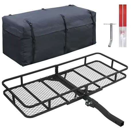 Leader Accessories Porte-Bagages Pliable pour attelage de remorque avec Sac, 152,4 x 61 x 15,2 cm, Panier de Transport Pliable pour VUS, Camping-Car, Camion, camionnette, Convient pour récepteur de