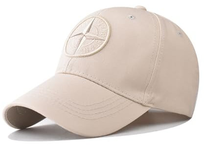 Herren Basecap Klassische Baumwolle Baseball Cap Schild Stickerei Adler USA Outdoor Cap Neutral, Kreuz Beige, 58