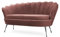BETTSO - Sofa Muschelförmig - Couch - Sofa 2 Sitzer - Metallbeine - Relaxsessel - Sofa 3 Sitzer - Sofa Klein - Loungesessel, Wohnzimmercouch, Kleine Couch - Samt Velvet - Altrosa + Silber