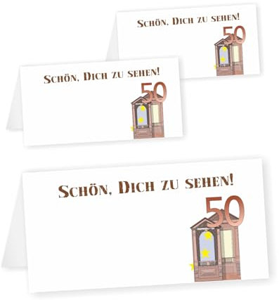 Unser-Festtag 10 Tischkarten mit Motiv: Neuer Fünfziger im Umlauf! Fünfzigster Geburtstag lustig witzig