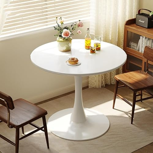 BRJKGD Table à Manger Ronde Meubles de Salle à Manger avec Base Tulipe, Table de Loisirs pour la Maison, la Salle à Manger, Le café, Table sur Pied pour Petit Espace,E,70cm
