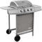 Tidyard Barbecue Gril à gaz avec 4 brûleurs argenté