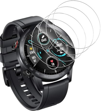 Yieehhow Protector Pantalla para Honor Magic Watch 2 46mm Cristal Templado, [4 Piezas] 9H Dureza Vidrio Templado, Sin Burbujas/HD Transparente Película Protectora para Honor Magic Watch 2 46mm