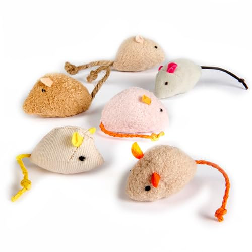 Purring Pussy 6 Pack Catnip Mice Toys (6 Catnip Mice)