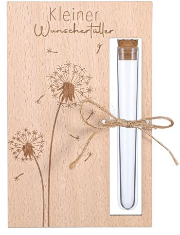 JIEYAO Geldgeschenke Geburtstag, Geldgeschenk Verpackung aus Holz Wunscherfüller Pusteblume Lustige Hochzeitsgeschenk Mit Reagenzgläsern Bindfaden für Hochzeit Brautpaar Reise