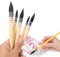 Amacoam Set de pinceaux Aquarelle, 4 Pièces Artiste Pinceau Aquarelle Set de pinceaux pour Artistes, Adultes et Amateurs, Pinceau Rond Pointu à Franges pour Aquarelle, Gouache #1#3#5#6