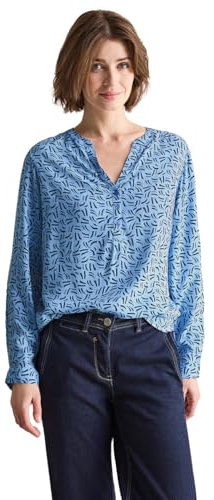 CECIL Damen B345443 Bluse Mit Minimal Print, Fresh Light Blue, XL EU