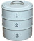Darthome Retro Blue 3 Tier Stacking Cake Storage Tins 22.5 x 26 x 22.5 cm Vintage Metal Round Kitchen Food