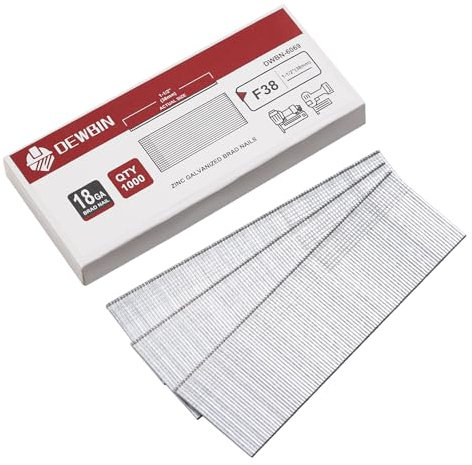 DEWBIN 18 Gauge Brad Nails, 1000 Counts 1-1/2-inch 18 GA Brad Nails, Galvanized Nails for Nail Gun, Finishing Nail Gun Nails for Pneumatic, Electric Brad Nailer Gun