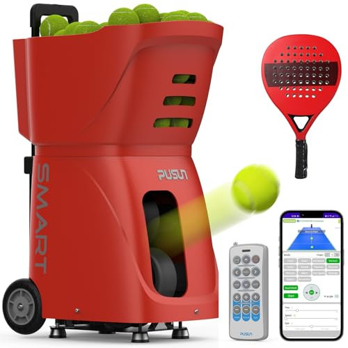 Fessional Padel Ball Machine - Tragbarer automatischer Ballwerfer mit intelligenter Steuerung über App | Perfekt für Solitaire-Training, Clubtraining und Coachin