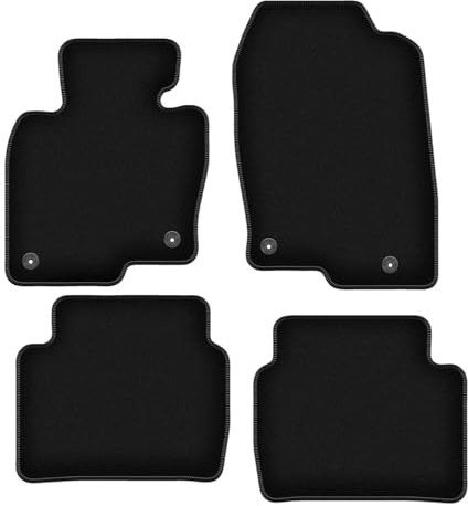 Wielganizator Velours Fußmatten passend für Mazda CX-5 II (2017-) | Qualität: Basic - Genaue Passform, rutschfeste Untregrund 4-teilig - Schwarz