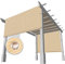 Voile d'ombrage beige pour pergola, 2 x 5 m