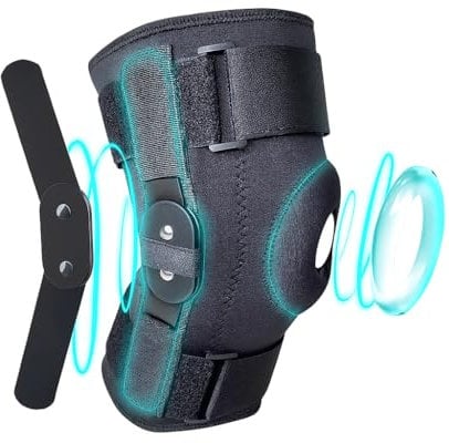 Hinged Knee Brace for Men & Women | Adjustable Compression Knee Support with Removable Side Hinges & Patella Stabilizer | ACL | MCL | Meniscus | Arthritis Pain Relief | Sports Injury Recovery