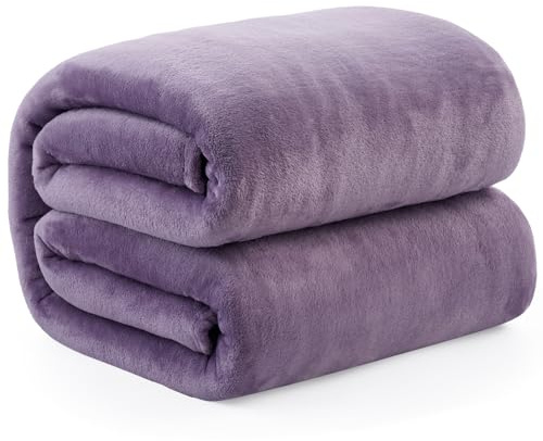 EHEYCIGA Extra Large Fleece Throw Blanket for Sofa 270x230cm, Dusty Purple | Soft Fluffy Blanket for Bed, Warm Large Throws for Adults, Fit All Season
