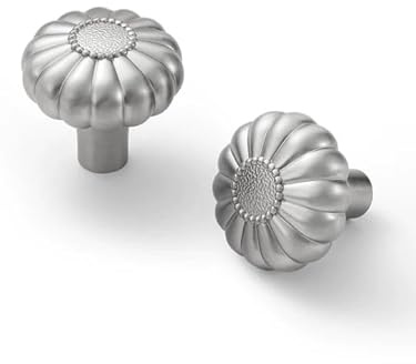 JIASENBAO Brushed Nickel Cabinet Knobs 5 Pack Silver Drawer Pulls Kitchen Cupboard Bathroom Dresser Cabinet Hardware Handles Zinc Alloy