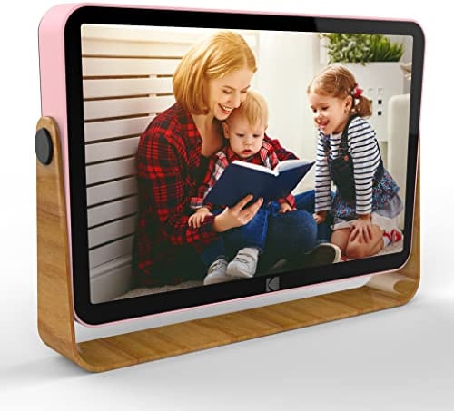 Kodak RWF-108 V 10 Zoll – Digitaler Bilderrahmen, WLAN, IPS-Touchscreen 1280 x 800, Speicher 32 GB, WiFi 6 Dual-Band, Akku 4000 mAh, App-Steuerung, Multimedia-Player – Rosa