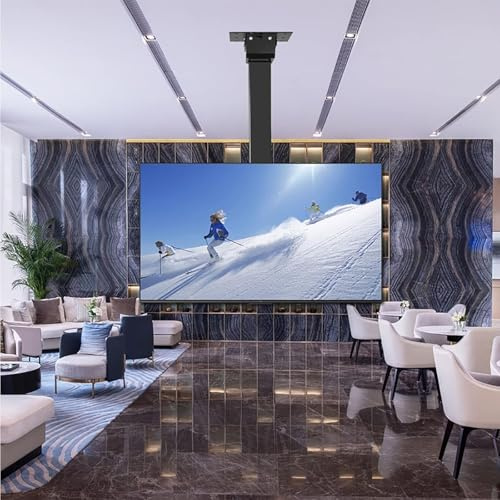 Support TV motorisé de 32 à 75 Pouces, avec télécommande, lève-TV Rabattable à Rotation Manuelle à 360°, élévateur TV électrique télescopique avec Levage Automatique