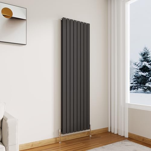 Modern Vertical Flat Panel Radiator,1800x544mm Anthracite Double Stylish Panel Central Heating Heater, Perfect Efficient Hall Radiator, Traditional Wall Mounted Rads, Design Grey Radiator