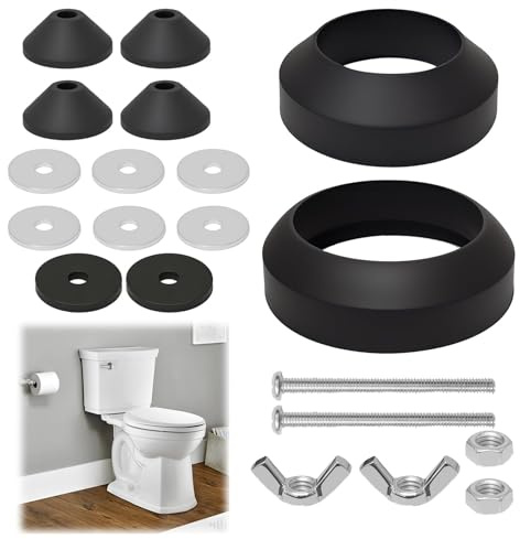 Universal Toilet Cistern Seal Kit, 100mm M6 Bolts + 2 Kind Rubber Washer Kit | Stainless Steel Toilet Leak-Proof Repair Replacement Kit, 100mm M6 Bolts Through 2 Rubber Dome 3 Foam Washer Set, Easy DIY