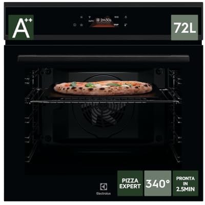 Electrolux Forno da Incasso 72 L Classe A++ COX8P08WH | 72 L, multifunzione PizzaExpert, pulizia pirolitica, display EXCite touch, Wi-Fi, termosonda, Classe A++