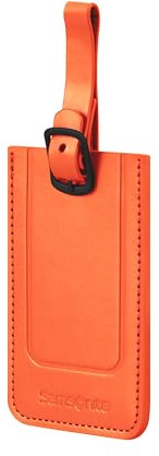 Samsonite TA Revolution - Gepäckanhänger Set 2 Stück, Kofferanhänger für Koffer und Taschen, mit verstellbarem Riemen, Adresskarte, Schutzklappe für Privatsphäre, Orange