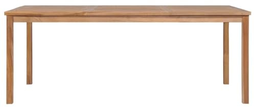 Jkghdrt Massivholz Gartentisch Teak 200x100 cm robuster Esstisch aus Teakholz für Terrasse und Garten aus robustem Teakholz