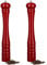 Relaxdays Pack de 2 Molinillos Pimienta Vintage con Muela de Cerámica, Madera, Rojo, 40 x 6 x 6 cm