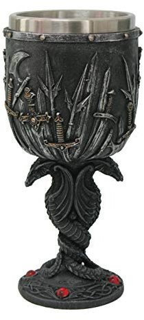 Kelch mit Drachen-Schwerter, herausnehmbarer Innenseite aus Edelstahl