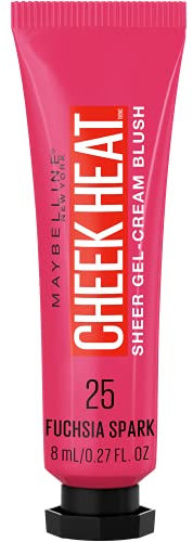 Maybelline Cheek Heat Gel-Cream Blush Makeup, Lightweight, Breathable Feel, Sheer Flush Of Color, Natural-Looking, Dewy Finish, Oil-Free, Fuchsia Spark, 0.27 Fl Oz