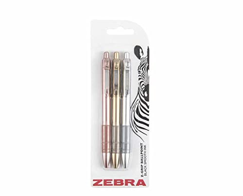 Zebra Z-Grip Smooth Elegance Pack of 3 Metallic - Color: None
