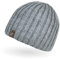 Neverless® Beanie Herren Strick-Mütze Winter-Mütze Rippstrick Optik hellgrau